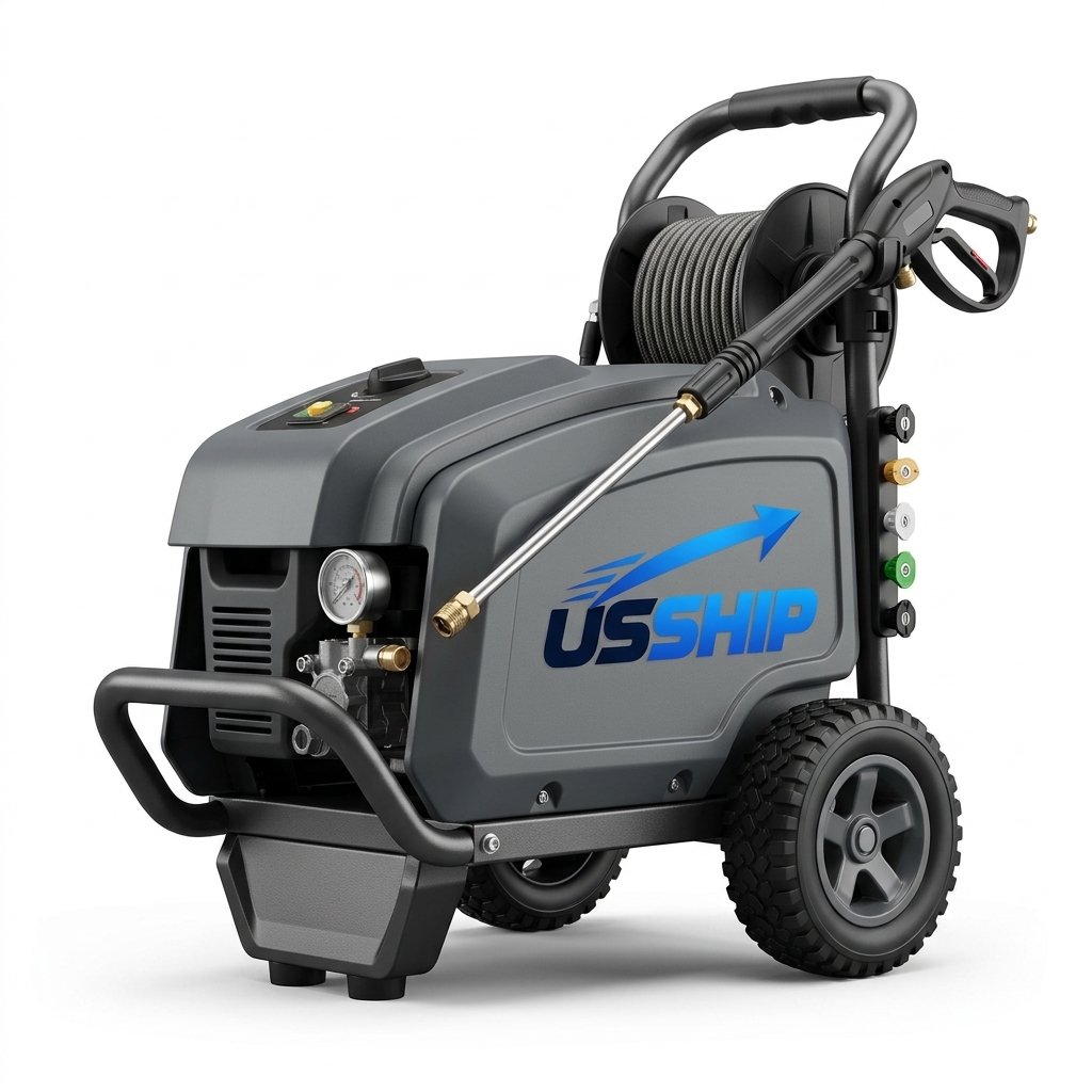 A_professional_e-commerce_product_photograph_20260926120734 Usship Commercial Electric High-Pressure Washer with Hose Reel and Spray Gun - Image 1