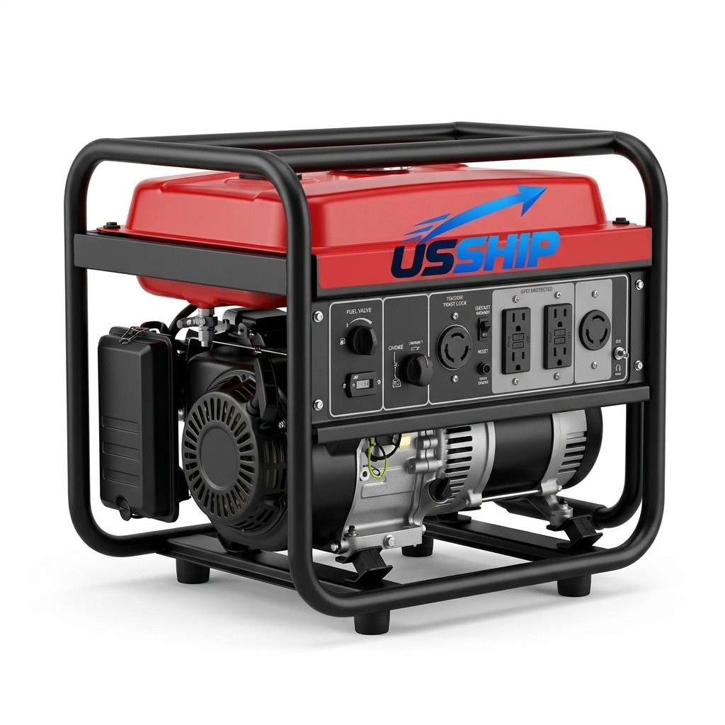 A_professional_e-commerce_product_photograph_20260926121450 Usship Heavy-Duty Portable Gasoline Generator with Steel Roll Cage - Image 1